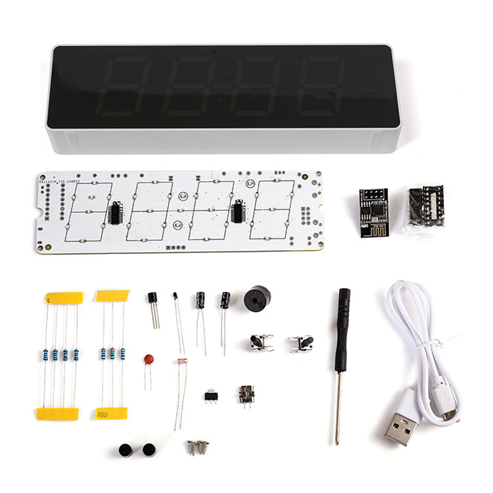 Diy Electronics Components Kit - ESP8266 IOT ชุดนาฬิกา WiFi สีสันสดใส, นาฬิกาอิเล็กทรอนิกส์อัจฉริยะ
