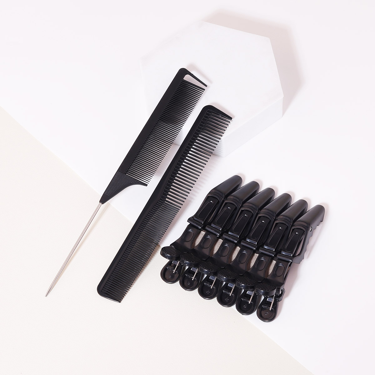 Crocodile Clip Set - ชุดหวีผม 8 ชิ้น - หวีปลายผม, หวีผมสองด้าน,