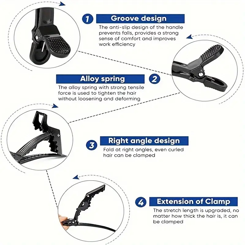 6 ชิ้น/เซ็ตคลิปผมจระเข้คลิปตัด - Crocodile Clip Set บทวิจารณ์และราคา