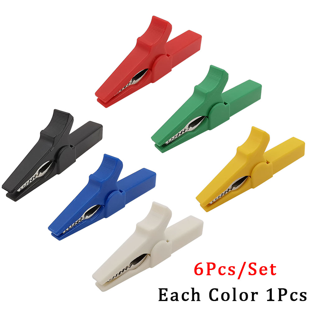 คลิปหนีบสายไฟแบบจระเข้ 6 ชิ้น/ - Crocodile Clip Set บทวิจารณ์และราคา