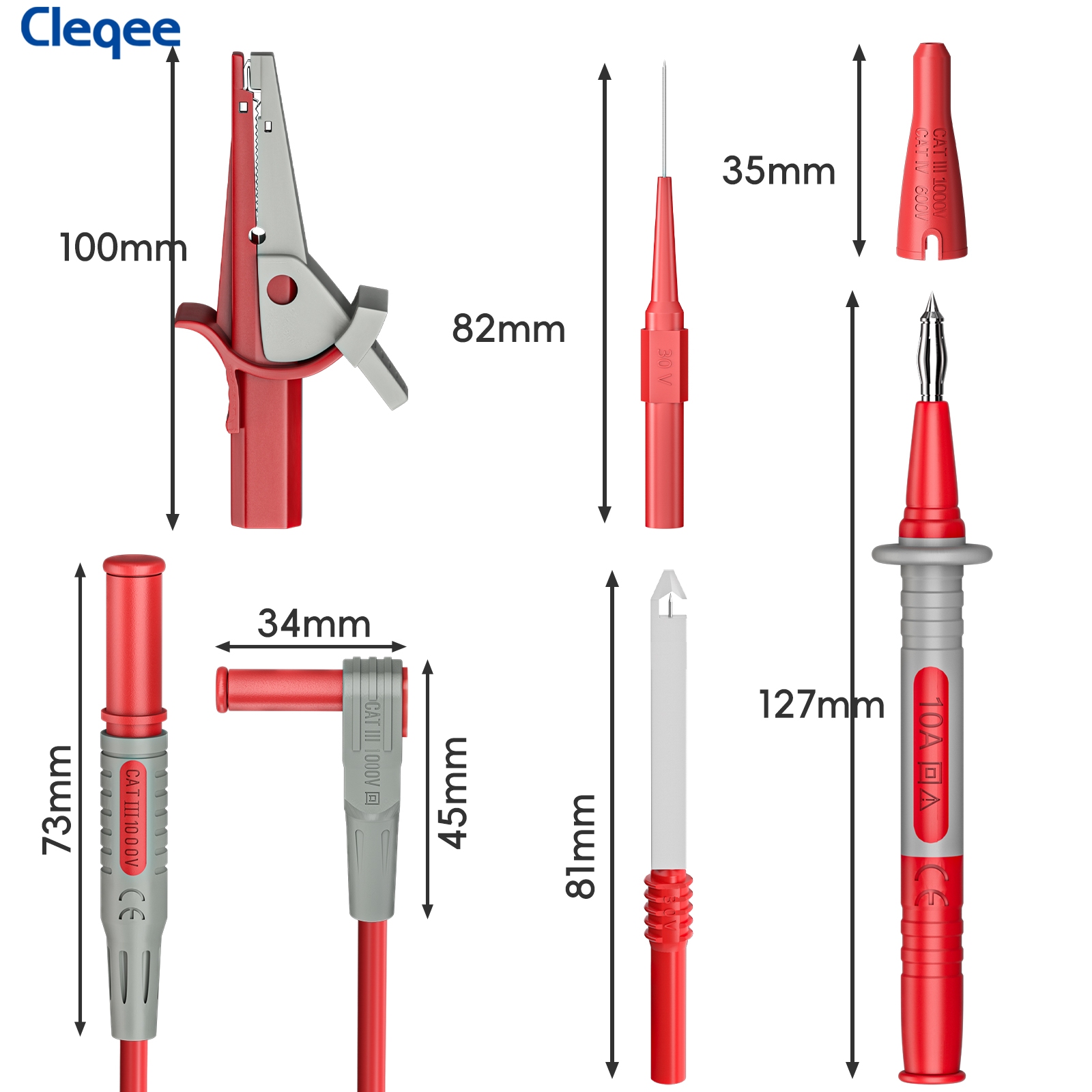 Cleqee CKT004 มัลติมิเตอร์ชุดท - Crocodile Clip Set บทวิจารณ์และราคา